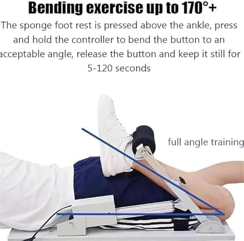 Electric Lower Limbs Rehabilitation Trainer, Adjustable 0-170° Knee Ankle Recovery Device with Remote Control for 2-Way Training, Ideal for Post-Surgery Or Injury Rehabilitation