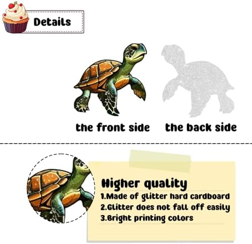 18 PCS Sea Turtle Cupcake Toppers for Boys Girls Baby Shower Under the Sea Ocean Cake Decorations Turtle Birthday Themed Party Decorations Supplies