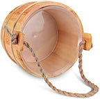 Sauna Bucket with Ladle Handmade Wooden Sauna Bucket Sauna Spa Accessory - 5 Liter (1.3 Gallon) Sauna Bucket with Felt Sauna Hat and Sauna Seat Pad
