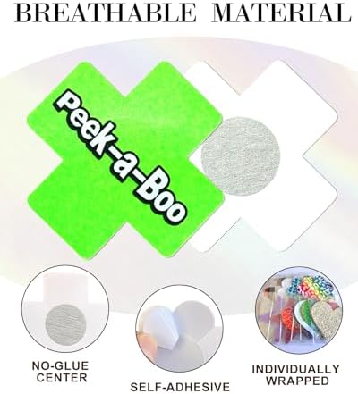 15 Pairs Nipple Pasties Rave Nipple Covers for Women Thin Heart Star X Breast Stickers