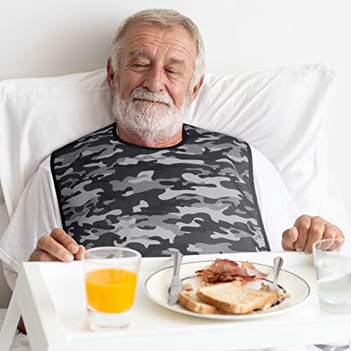 Adult Bibs for Eating: Reusable with Crumb Catcher Pocket - For Men and Women