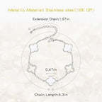 Clover Bracelet for Women 18k Gold Plated Silver Lucky Four Leaf Link Chain Bracelets Charm Trendy Jewelry Gifts for Women