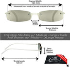 proSPORT 2 Pairs Reading Sunglasses Tinted Sun Readers Rimless Men Women Light