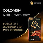 L'OR Espresso Capsules, 50 Count Colombia, Single-Serve Aluminum Coffee Capsules Compatible with the L'OR BARISTA System & *Nespresso Original Machines