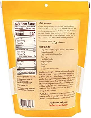 Bob's Red Mill Organic Medium Grind Cornmeal, 24 OZ
