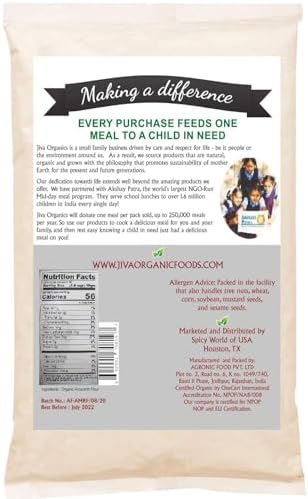 Jiva Organics Organic Amaranth Flour 2 Pound Bulk Bag - Rajgira Atta, 100% Natural & Non-GMO