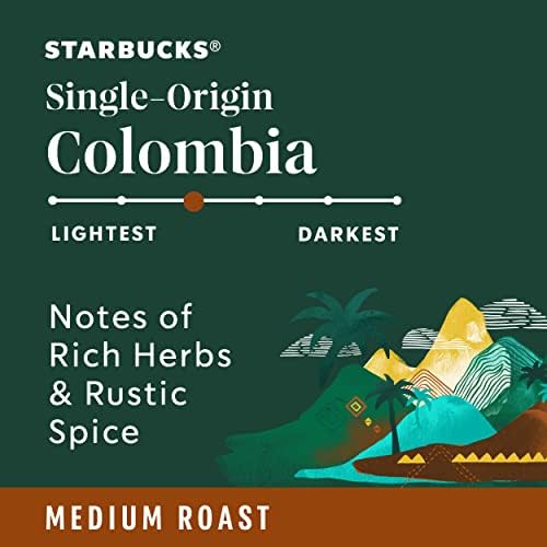 Starbucks K-Cup Coffee Pods, Medium Roast Coffee, Colombia, 100% Arabica, 6 boxes (60 pods total)