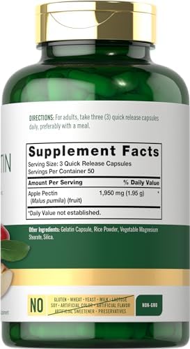 Carlyle Apple Pectin Capsules | 1950mg | 150 Pills | Non-GMO & Gluten Free Herbal Supplement