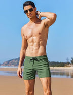 AI'MAGE Men's Swim Trunks Quick Dry Swim Briefs Sexy Bathing Suit Zip Pockets Swimwear with Mesh Lining