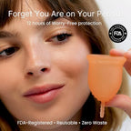 Lena Sensitive Menstrual Cup - Ultra Soft Medical-Grade Silicone Period Cups for Women, Beginner-Friendly, Reusable and Comfortable 12-Hour Leak-Free Protection & Feminine Care - Small, Clear