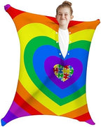 World Autism Awareness Dynamic Movement Sensory Body Sock - Stretchable Sensory Sack - Help Kids Relax and Focus - Stress Relief Anxiety Autism ADHD Tactile Items for Therapeutic Play (Medium)