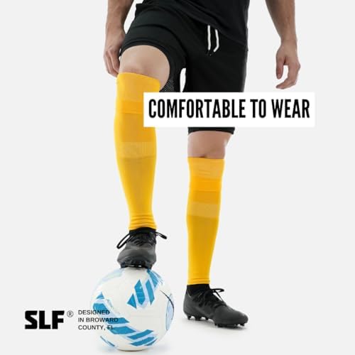 SLEEFS Pre Cut Soccer Socks [1 Pair] - Calf Compression Leg Sleeves for Adult & Large Boys/Large Youth