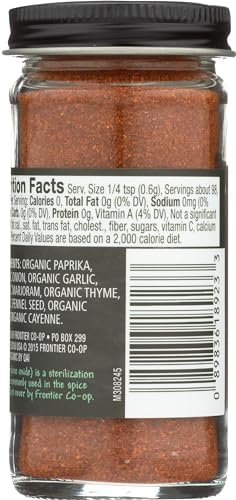 Frontier Co-op Organic Cajun Seasoning, Louisiana-Style Spice Blend for Meats, Seafood, Jambalaya, Cajun Pasta | 2.08 Ounce (Pack of 1)