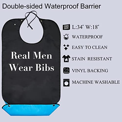 Funny Adult Bibs for Men Washable Waterproof Adult Bib for Eating with Crumb Catcher Gag Gifts for Elderly Men Women (1 Pack)