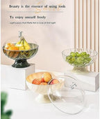 Fruit tray living room coffee table snack bowl basket, cream decoration thickened plastic drain fruit stand fruit bowl with lid (green)
