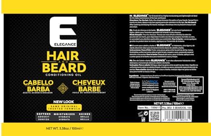 E Elegance Hair & Beard Conditioning Oil - Highly Moisturizing And Lightweight Beard Conditioner For Men, Great Smell, 3.38 Oz