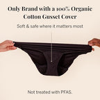 Pixie Organic Cotton Gusset Period Underwear - Best Leakproof Panties with BloatFit™ Technology Ultra Soft Black