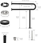 Toilet Grab Bar 31.3 Inch with Leg, YuanDe Matte Black Wall Mounted Safety Bar, Stainless Steel Anti-Slip Bathroom Support Rail for Elderly Disabled Pregnant