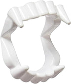 Dzrige Halloween Plastic Vampire Teeth Demon Fangs Devil Dentures Cosplay Props Halloween Vampire Costume Accessory, White