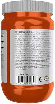 NOW Foods Sports Nutrition, L-Leucine Powder, Builds Lean Tissue*, Amino Acids, 9-Ounce