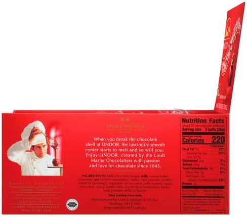 Lindt LINDOR Milk Chocolate Candy Truffles, Milk Chocolate with Smooth, Melting Truffle Center, 25.4 oz., 60 Count