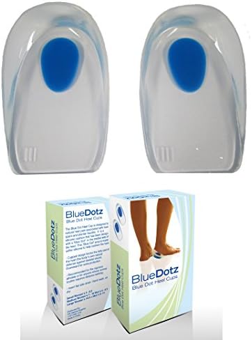 Silicone Gel Heel Cups by Blue Dotz - Shoe Inserts for Heel Pain (Large Women's 10.5+ Men's 9-13)