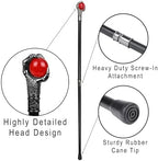Red Dragon Claw Walking Stick Cane – Steampunk Staff for Halloween Costume, Wizard Staff, Cosplay Accessories, Party Dress or Photo Prop - Walking Cane for Men and Women - Victorian Gothic Decor 36.5"