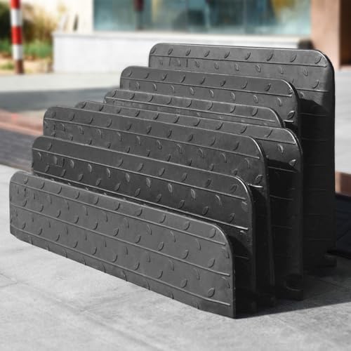 1" - 4" Rise Height Heavy-Duty Rubber Threshold Ramps, Cuttable Entrance Doorway Ramp, Non-Slip Curb Ramps, Loading Ramps for Wheelchair Scooter Car Outdoor Indoor (1.5" Rise - 2Pack)