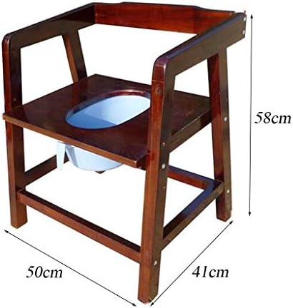 Comfortable Bedside Commode Seat Shower Bench Extra Wide Bath Toilet Chair Solid Wood Frame for Pregnant Elderly Disabled, Wipe Clean Easy