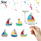 Set of 18 sailboat cupcake toppers-with a nautical theme Dessert Decorations for a Boy or Girl's Birthday Party, a Baby Shower, or an Ocean Theme Boat Party - SugarGera