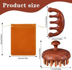 Wooden Scalp Massage Comb, Sandalwood Head Massager for Hair Growth & Relaxation Wooden Hair Brush Hairs Scrubber Portable Handheld Gua Sha Body Massage Tool for Men Women Spa