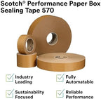 3M Scotch Performance Paper Box Sealing Tape 570, Brown, 2.8 x 55 yd (72 mm x 50 m), 1 Roll, Recycle-Compatible, Great for Packaging, Shipping, and Moving