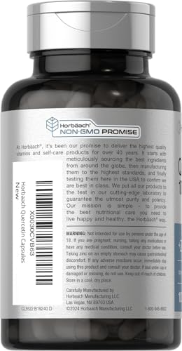 Horbäach Quercetin 1000mg | 100 Capsules | with 100mg Zinc | Non-GMO, Gluten Free Supplement | High Potency Formula