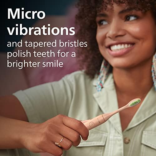 Philips One by Sonicare Genuine Replacement Electric Toothbrush Heads, 2 Brush Head Pack Up to 6 Month Supply, Shimmer Pink, BH1022/05