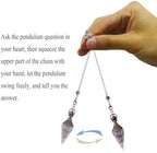 DUQGUHO Crystal Pendulums Amethyst Healing Crystal Quartz Pendulum Spiritual Hexagonal Pointed Cone Resin Pendants Witchcraft Energy Balancing Accessories Divination Dowsing Tools 1PC