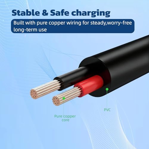 Charger Cord Replacement for Bitvae D2/R1/R2/S2 Electric Toothbrush, Compatible with Fairywill, Vekkia, Mornwell & More, Black