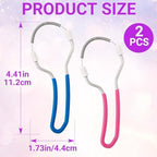 2pcs Manual Facial Hair Remover, Portable Spring Epilators Remover, Stainless Steel Removal Face Trimmers for Women Men- Blue & Pink