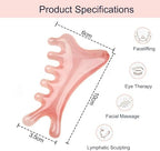 Gua Sha Facial Tools,4 in 1 Resin Head Massager Scalp Comb with Gift Pouch,Guasha Tool for Face, Eye & Body Lymphatic Drainage, Nose Sculpting&Jaw Lifting ,Gifts for Mom Girl Sister Friend (Pink)