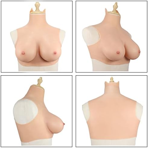 Crossdresser Silicone Breast Forms Fake Boobs Breastplate for Drag Queen Transgender B-I Cup (Silicone-Filled Breast Plate)