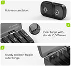 AUVON XL Weekly Pill Organizer 2 Times a Day, Pill Box 7 Day with One-Side Large Openings for Easy to Use, Black Privacy Protection AM PM Pill Case for Medication, Vitamins, Fish Oils, Supplements
