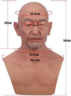 EQAIWUJIE silicone Mask Face Full Head Realistic Old Man Mask Halloween Masks Cosplay Party