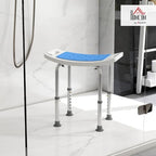 Homcom 6-Level Adjustable Curved Bath Stool Spa Shower Chair Non-Slip Design for The Elderly, Injured, & Pregnant Women