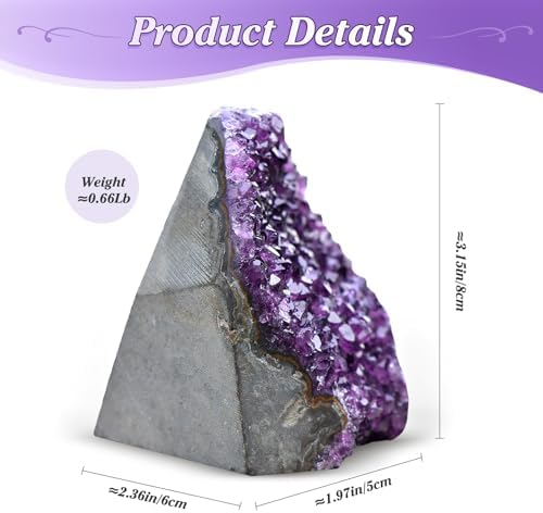 Amethyst Crystal Cluster - Raw Stones, Gemstones, Healing Crystals Rock, Mineral Geode Amethyst Rocks Stones Energy Balancing Gemstones Gifts for Women Men (300g-0.66lb)
