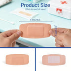 600 Pack Large Adhesive Fabric Bandages,2"x4" Flexible Wound Bandages,Breathable Strong Hold for First Aid & Wound Care
