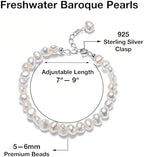 Natural Baroque Pearls Link Bracelets for Women Freshwater Cultured Pearls Strand Bracelets Handpicked Pearl Elegant Jewelry