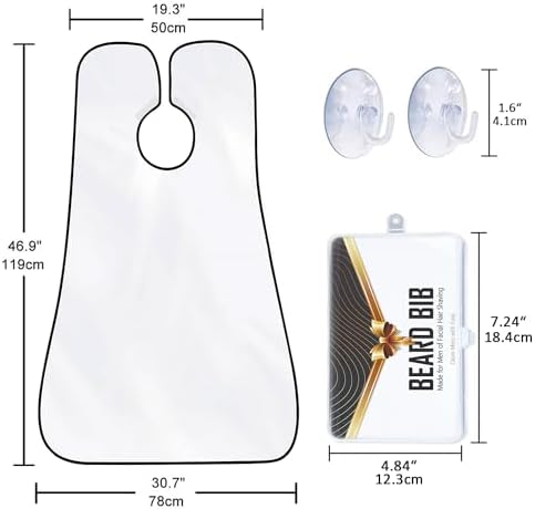 Beard Bib Apron, Beard Trimming Catcher for Men Shaving Hair Clippings Non-Stick Waterproof Grooming Cloth