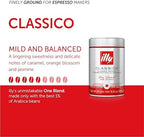 illy Ground Coffee Espresso - 100% Arabica Coffee Ground – Classico Medium Roast - Notes of Caramel, Orange Blossom & Jasmine - Rich Aromatic Profile - Precise Roast - No Preservatives – 4.4 Ounce