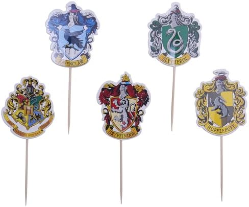 PME Harry Potter Cake Toppers, Hogwarts Crests (Pack of 6)