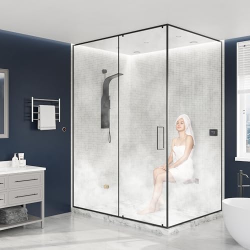 Builders Series 10.5kW Steam Bath Generator with Quickstart Continuous Steam, Black Digital Touch Pad, Built-in Auto-Drain, and Aroma Steamhead in Matte Black
