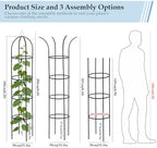 100% Metal 6.6ft Obelisk Trellis for Climbing Plants Outdoor 2PK, Garden Tower Trellis for Potted Plants Indoor with Twist Tie and Butterflies, Plant Support for Clematis Tomato Cucumber